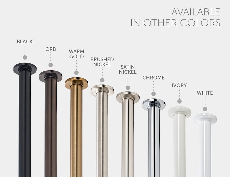 Ivilon Tension Curtain Rod - Spring Tension Rod for Windows or Shower, 36 to 54 Inch. Satin Nickel - Image 1